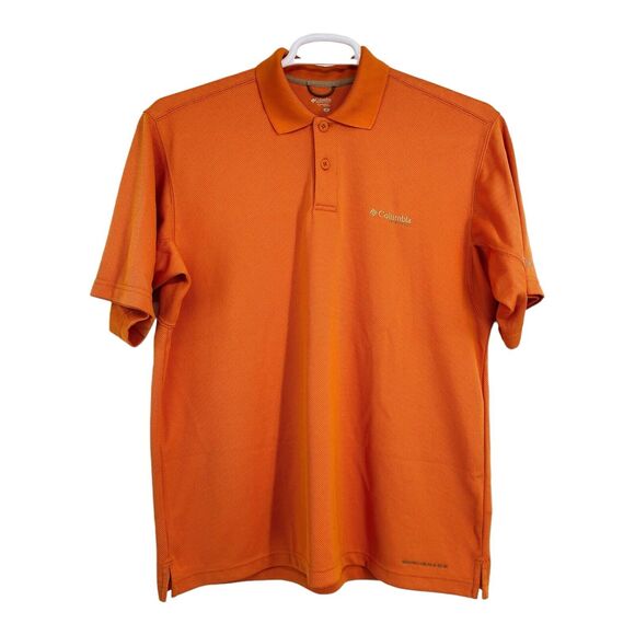 Columbia Polo Shirt Adult Orange Golf Short Sleeve‎ Casual Mens M - Picture 1 of 6